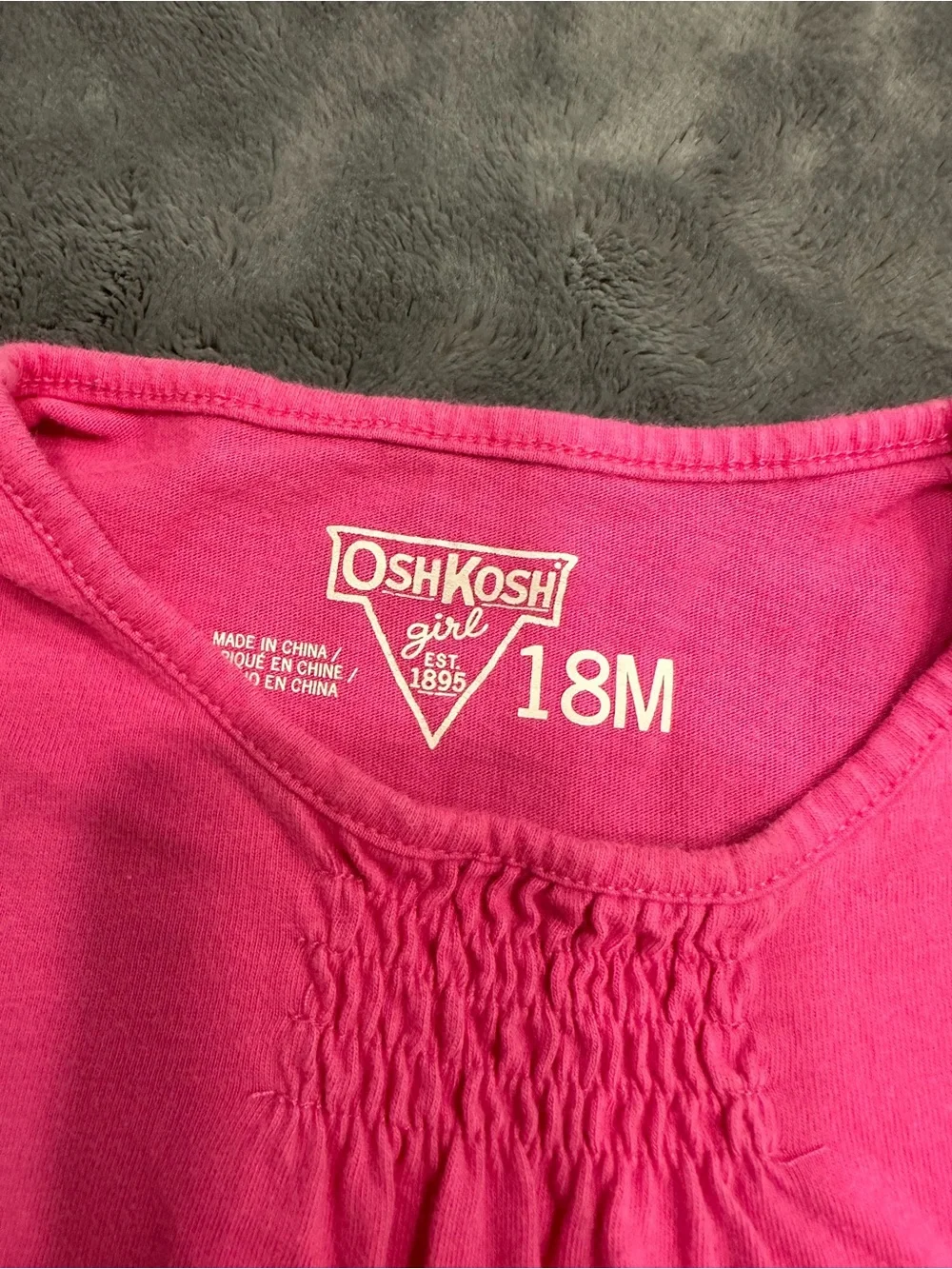 OshKosh B'gosh Hot Pink Bodysuit with Floral Pink & Green Shorts